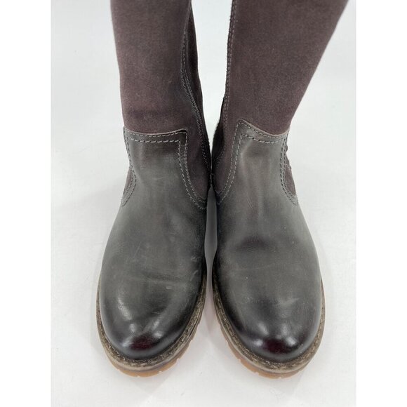 Bulle Dry Womens Gray Leather‎ Suede Knee-High Boots Shearling - Picture 9 of 9